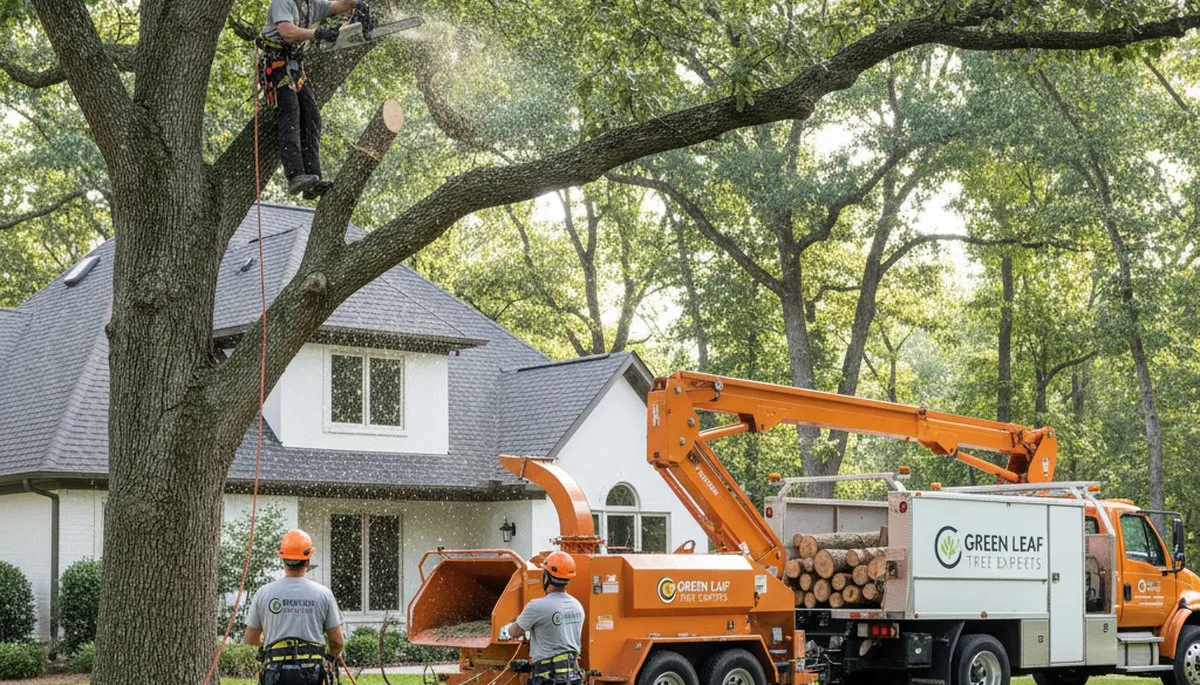 Professional tree removal service in Allentown, PA safely cutting large oak branches